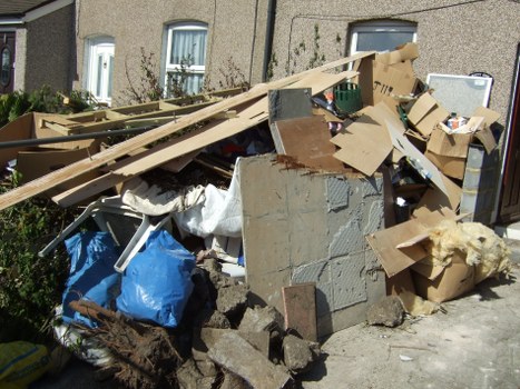 Professional builders waste removal team